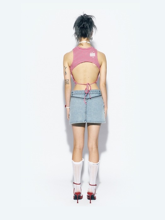 BACKSTRING SLEEVELESS T-SHIRT PINK