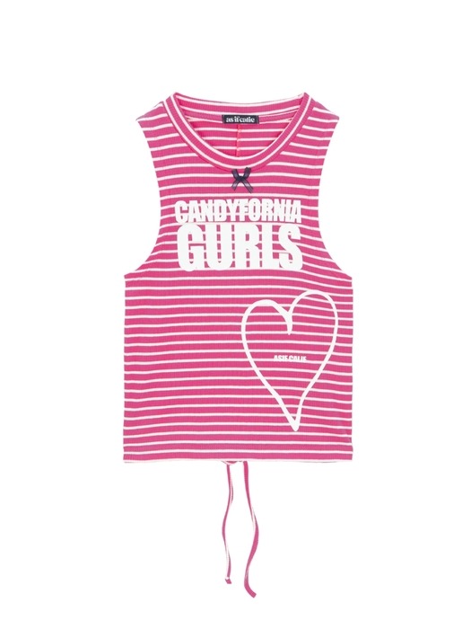 BACKSTRING SLEEVELESS T-SHIRT PINK