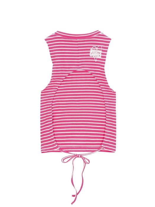 BACKSTRING SLEEVELESS T-SHIRT PINK