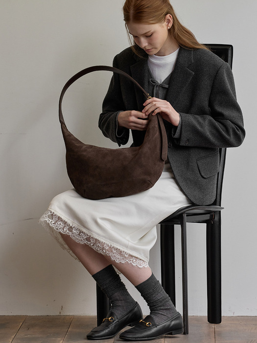 Wool overfit single jacket - Charcoal