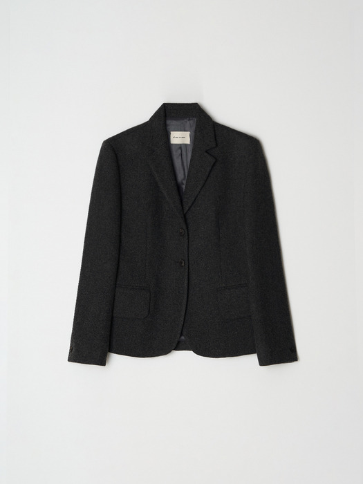 Wool overfit single jacket - Charcoal