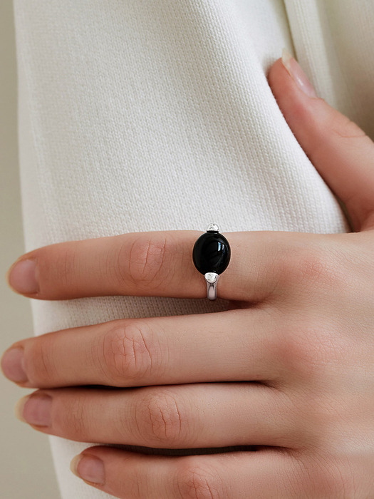 [Silver925] NC018 Bold Onyx Ring