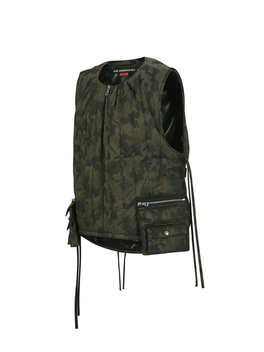 CAMOUFLAGE PADDED TURTLE VEST awa643m(GREEN)