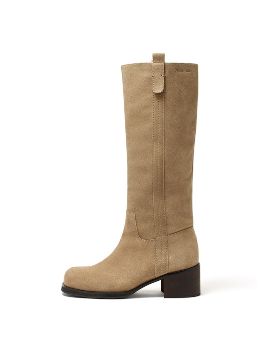 MATIN SQUARE SUEDE LONG BOOTS IN KHAKI