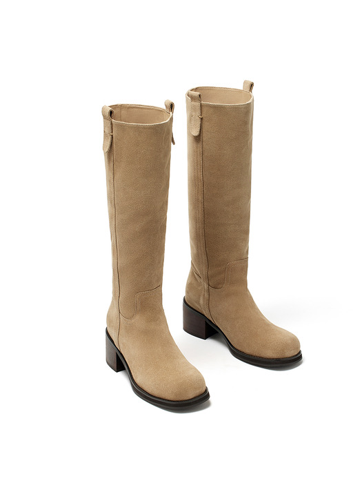 MATIN SQUARE SUEDE LONG BOOTS IN KHAKI