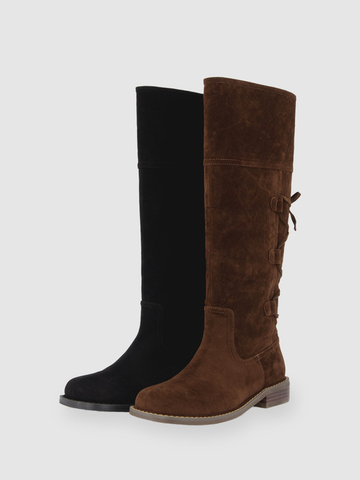 Lace-up suede boots