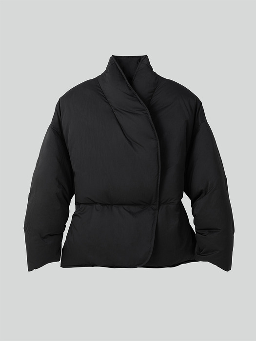 SHAWL COLLAR PUFFER JACKET (BLACK)