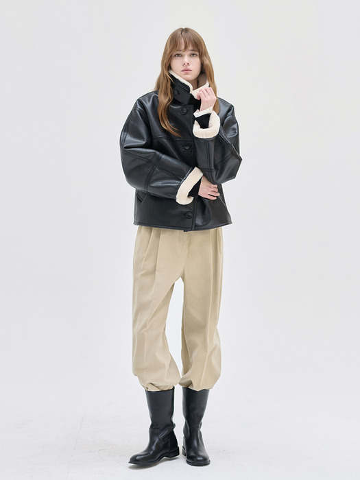 24WN mustang crop jacket [BK]