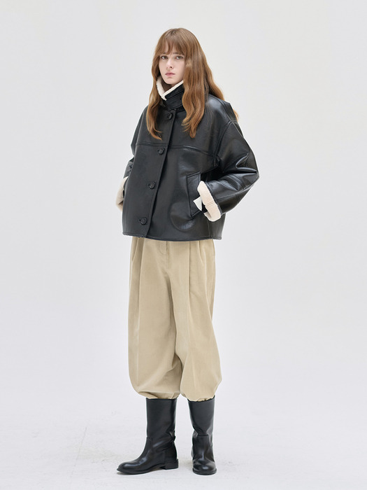 24WN mustang crop jacket [BK]