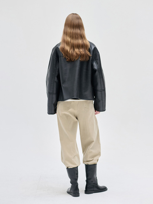 24WN mustang crop jacket [BK]