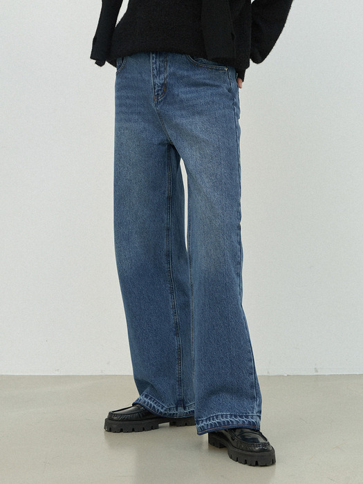 WARM LOOSE STRAIGHT DENIM PANTS(PT-5614)