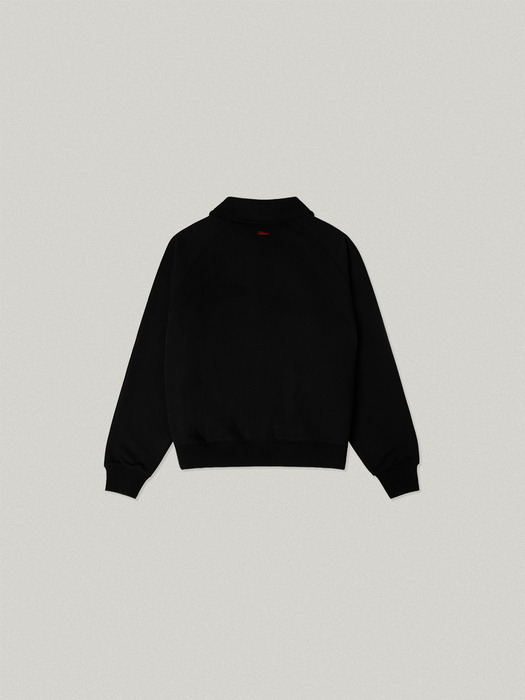 DUR COLLAR ZIP UP SWEAT SHIRT [BLACK]