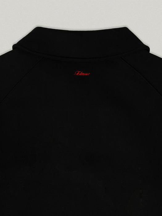 DUR COLLAR ZIP UP SWEAT SHIRT [BLACK]