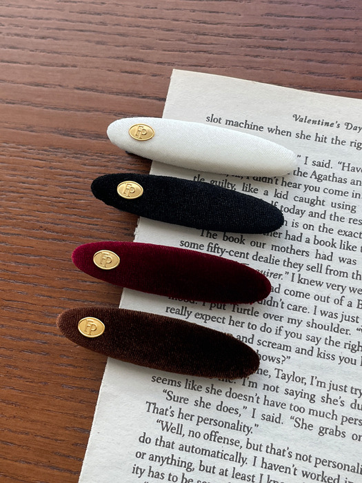 oval velvet hair pin (4colors)