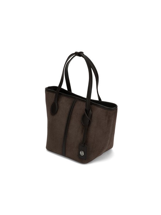 Suede boat bag_ brown