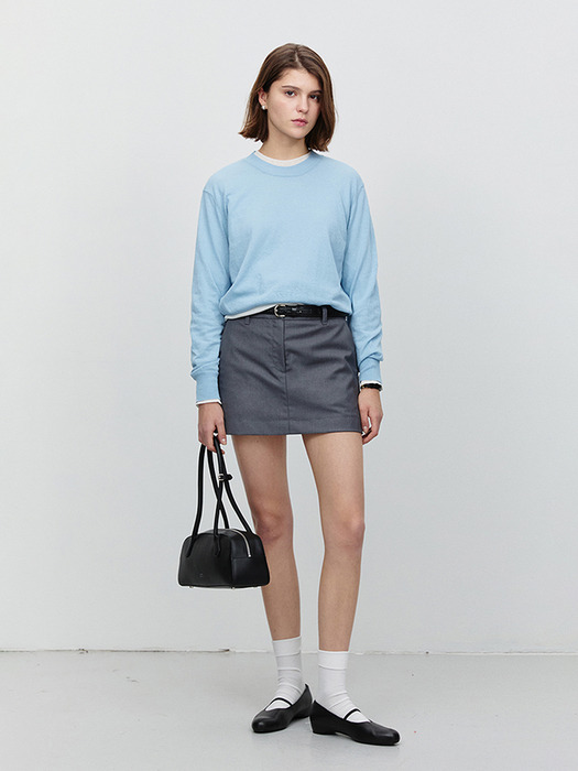 UNISEX SHEER CREWNECK SWEATER BLUE_UDSW5A106B2 - Image 3
