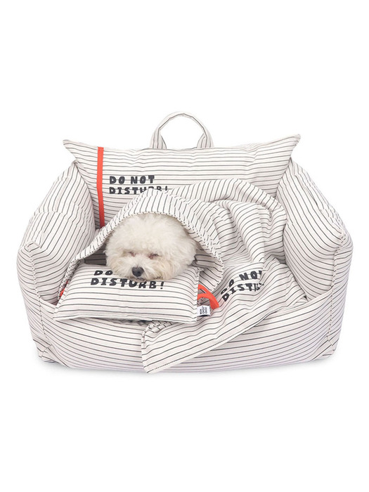 Do not disturb Cushion White Stripe