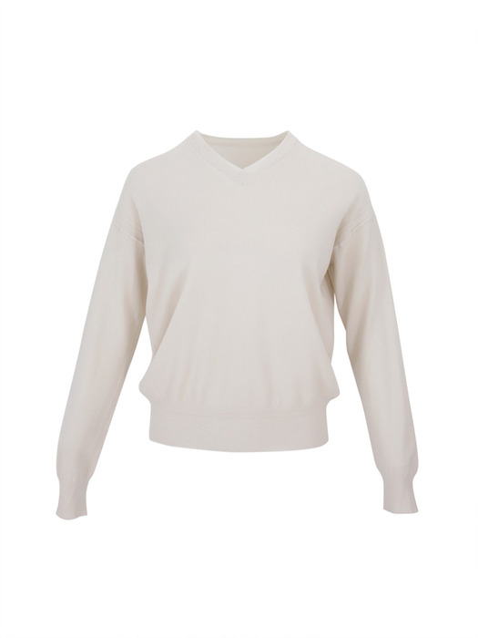 Basic Drop Puff Shoulder V Neck Knitwear (6colors)