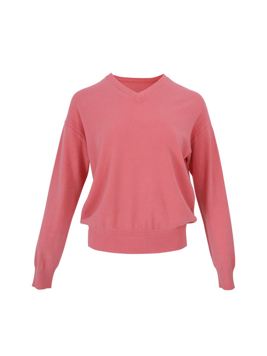 Basic Drop Puff Shoulder V Neck Knitwear (6colors)