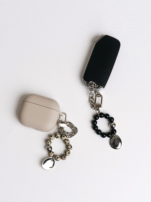 pebble gemstone keyring
