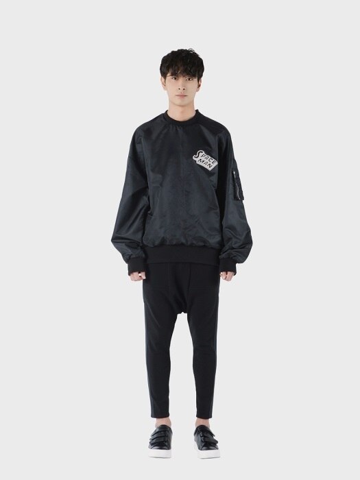 Patched MA-1 Gloss Pullover (BLACK)