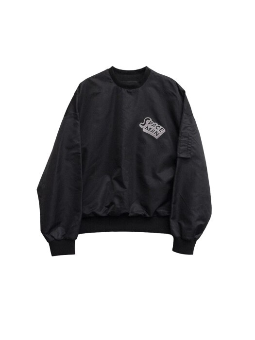 Patched MA-1 Gloss Pullover (BLACK)
