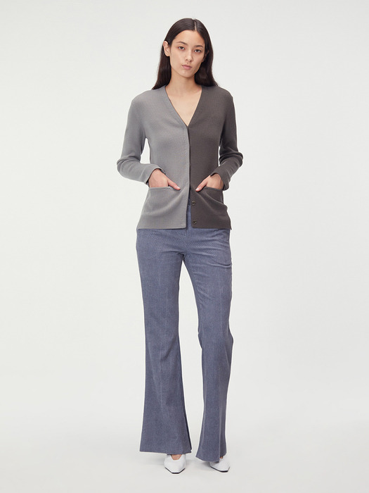CORDUROY FLARED TROUSERS (BLUE)
