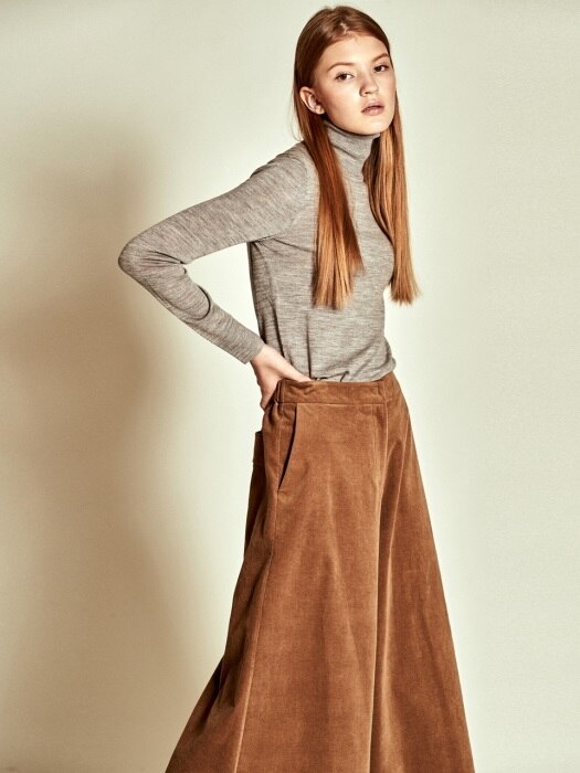 Corduroy Wide Pants_ Beige