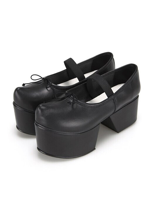 Pointed Toe Ballerina with Separated Platforms | Black