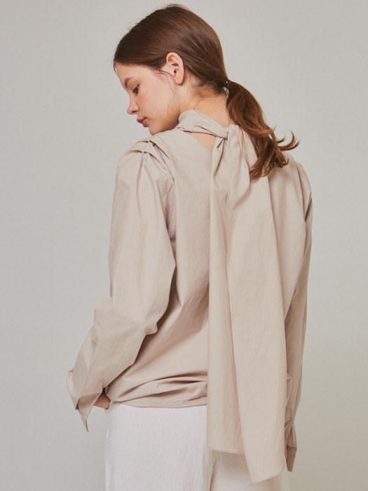 Back Strap blouse [White, Beige]
