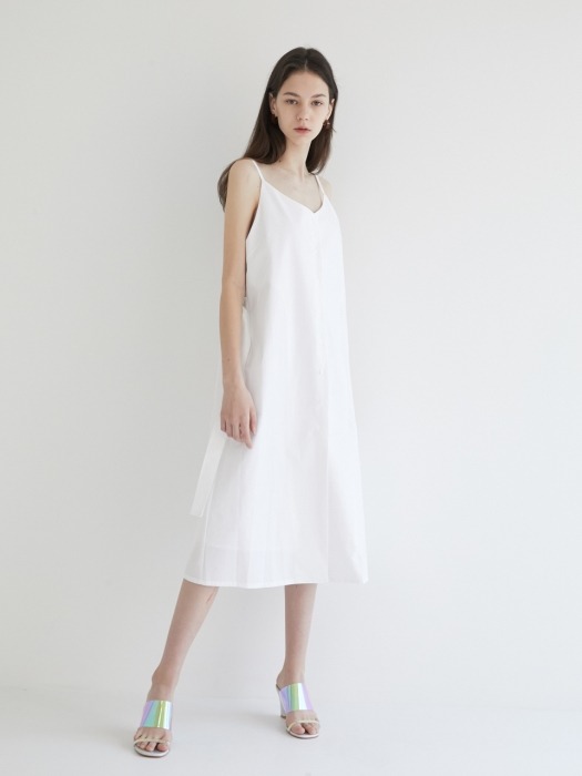 19 SUMMER_White Simple Slip Dress 