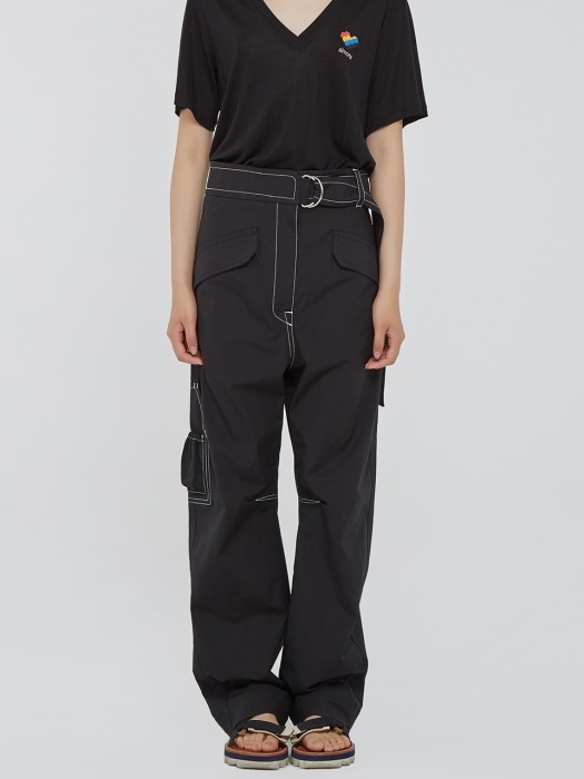 Belted High-Rise Utility Pants