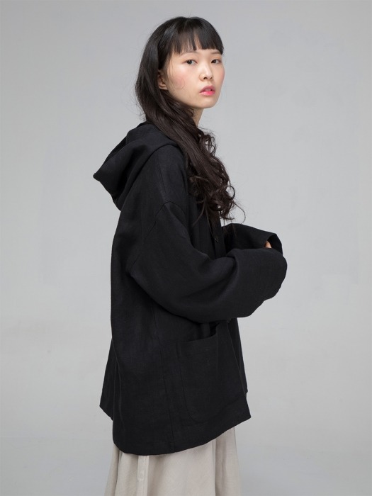unisex hood jacket black