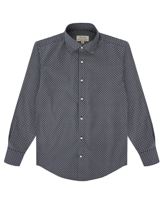 Navy dot print classic shirt (Navy)