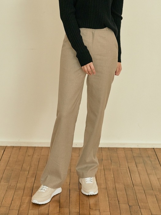 Modern straight slacks[beige]