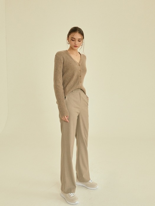 Modern straight slacks[beige]