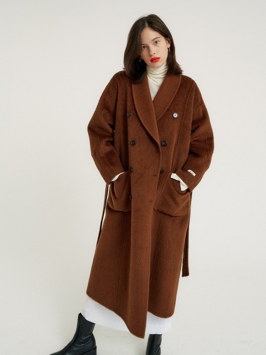 Alpaca double long coat