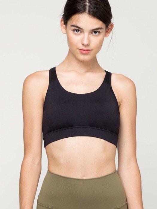 BACK MESH SPORTS BRA 모던블랙