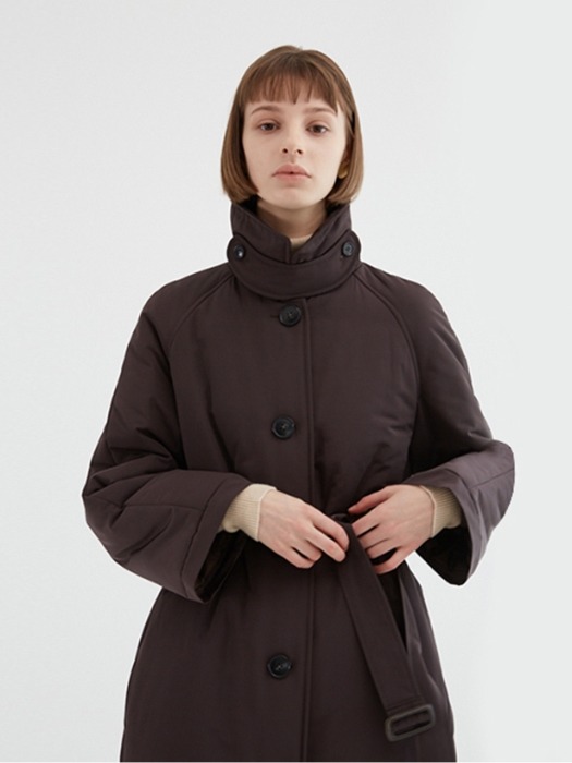 OVER FIT PADDING COAT  BROWN