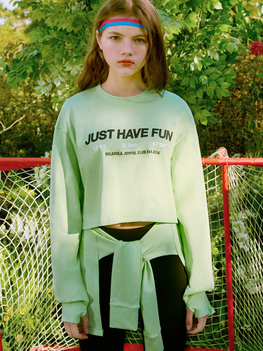 (TS-20152) CROP LONG SLEEVE T-SHIRT LIME