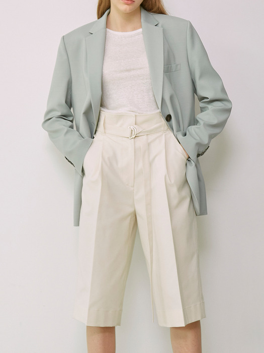 KEILY_High Waisted Bermuda Pants_Cream