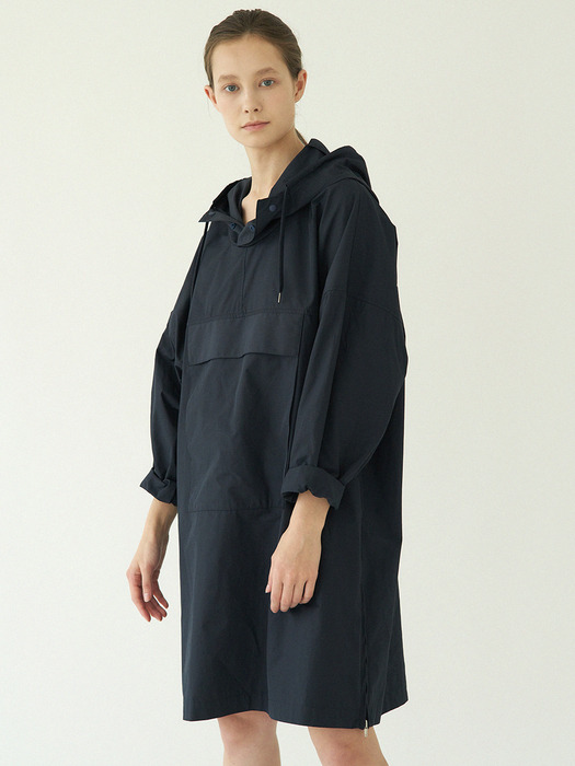 hoody pocket onepiece (navy)