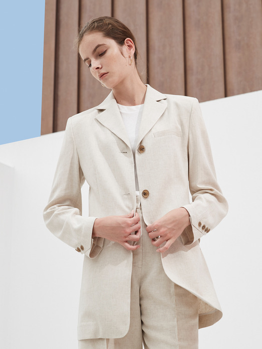 Linen Single button Jacket