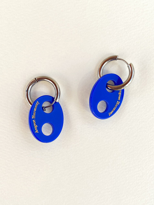 Pig nose hoop earring (Blue)
