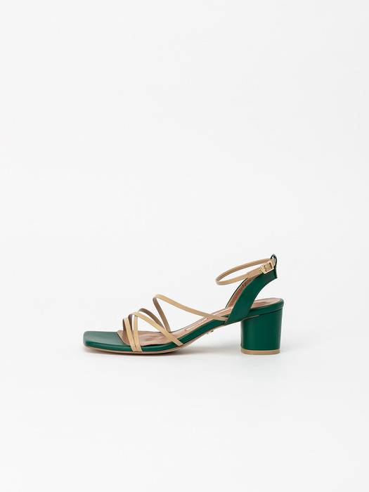 Anne Sandals in Beige and Green