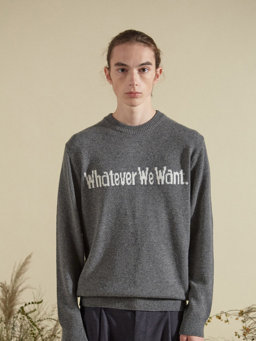 WHATEVERWEWANT CASHMERE KNIT [GRAY]