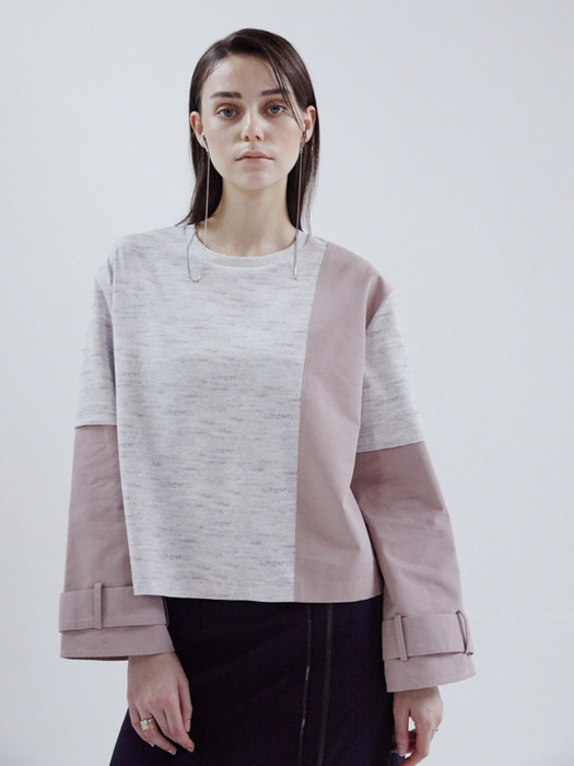 Trench layered t-shirts ; dusty pink