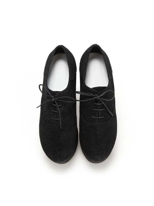 Pointed Toe Derby with Separated Platforms | Calm black