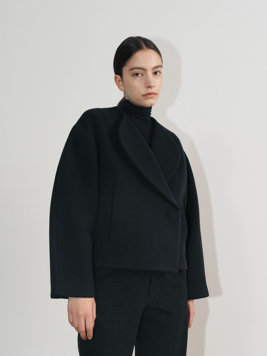 Round fit coat(dark grey)