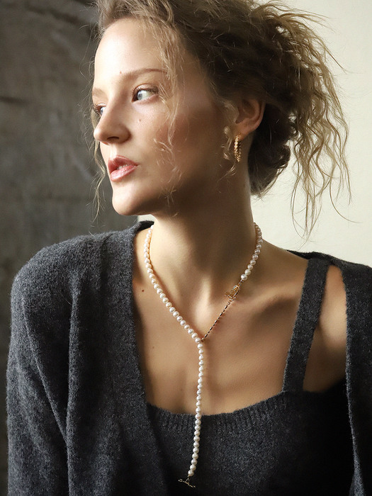 Love locks pearl twoway necklace